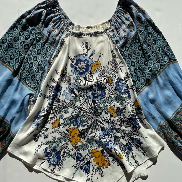 Free People Positano Blouse in Blue Combo - Picture 6 of 11